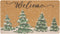 Winter Welcome Mats for Front Door, Faux-Coir Pinetree Door Mat 17x30 inch
