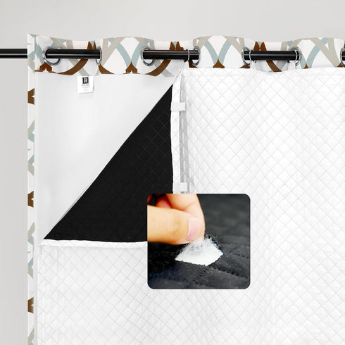 DriftAway Soundproof Thermal Insulated Quilted Curtain Liners for Bedroom Sound Barrier Blackout
