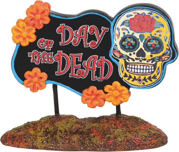 Department 56 Village Cross Product Accessories Halloween Day of The Dead Sign Figurine, 1.75 Inch