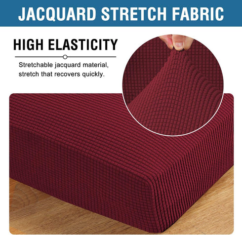 H.VERSAILTEX High Stretch Individual Seat Cushion Covers, Sofa Slipcovers Featuring Jacquard Textured Twill Fabric (2