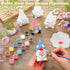 Poen 6 Sets Ready to Paint Your Own Ceramic Gnome Statues Spring DIY Unpainted Ceramics Gnome Figurines Kit Spring