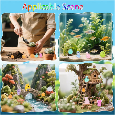 220 50+ Sets pcs Mini Resin Animals Blind Bags, Luminous Mini Resin Animal Figurines for Fairy Garden, Dollhouse, DIY