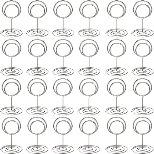 24 Pcs Premium Mini Place Card Holders with 24 Pcs Place Cards - Cute Table Number Holders for Weddings & Parties