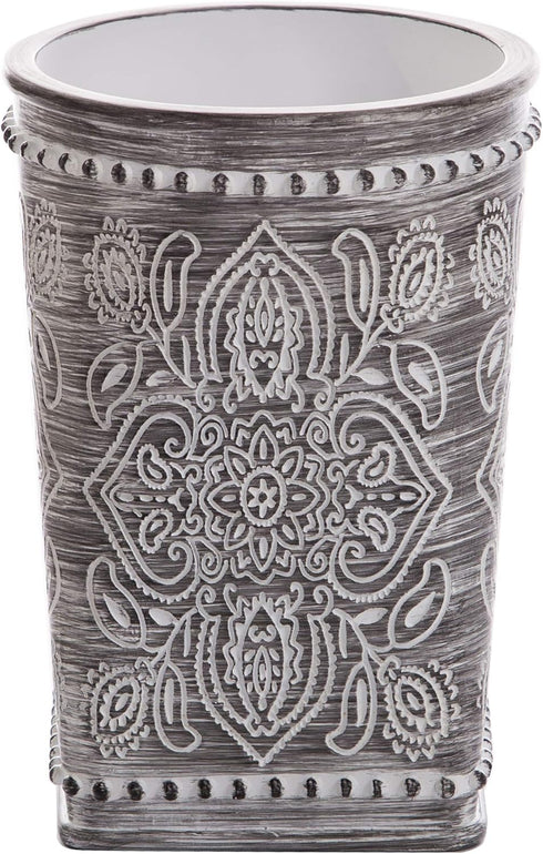 BINO Kitchen Utensil Holder for Countertop, Grey Wildflower Utensil Caddy for Cooking Utensils and Spatula Holder