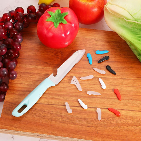 uxcell 20Pcs Blade Knife Tip Protector Cover, Plastic Knife Guard Sleeves for Kitchen, Black