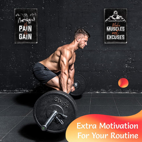 Inspirational Gym & Workout Posters, 11x17" (4) Throwback Traits