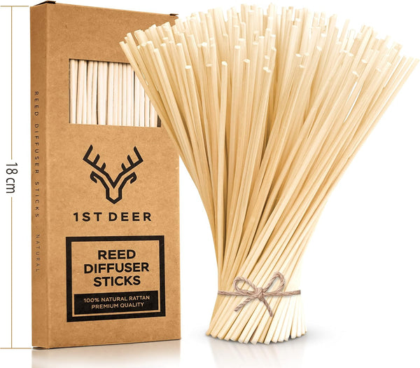 100 Pcs Natural Rattan Reed Diffuser Sticks 7 Inch Aroma Refill Wood Sticks for Spa, Fragrance, Aromatherapy