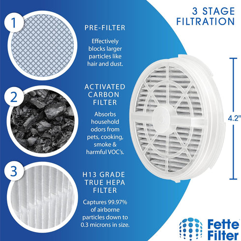 Fette Filter - True HEPA Replacement Filters with Activated Carbon for Fridababy, Meleden, RIGOGLIOSO GL-2103