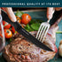 Home Hero Steak Knives, Razor-Sharp Steak Knives Set, High-Carbon Stainless Steel Steak Knife Set, Ergonomic Handles Serrated Steak Knives for Precise Cutting (12 Pcs - Black) by Home Hero