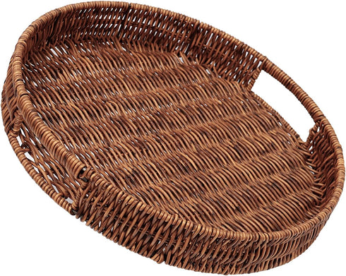 SEDISON Rattan Tray 13.8 inch / 35cm Hand Woven Wicker Tray for