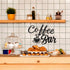 Shimeyao Coffee Bar Accessories, Metal Rustic Wall Art Sign for Cafe Home Office Kitchen, Vintage Black Cup Letter