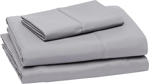 3-Piece Set 14-Inch Amazon Basics Lightweight Super Soft Easy Care Wrinkle-Free Breathable Brushed Microfiber Bed Sheet