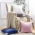 Phantoscope Pack of 2 Corduroy Soft Pillow Covers - Decorative Striped Velvet Throw Pillows with Cotton Tassels