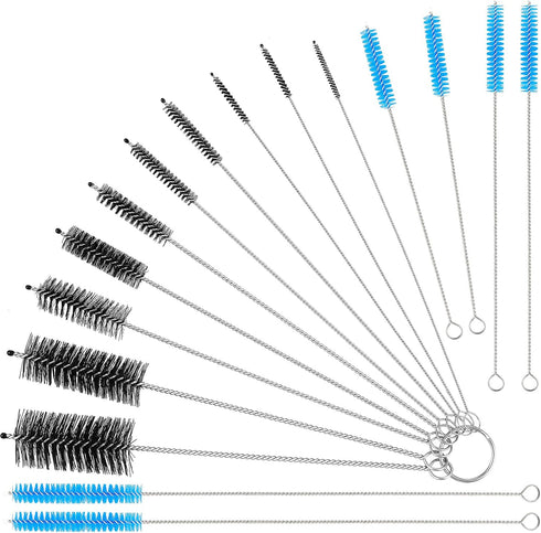 16 Pcs Reusable Straw Cleaning Brushes, Long Bottle Test Tube Cleaning Brush, Nylon Washing Cleaner Tool in Different