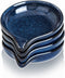 VICRAYS Ceramic Spoon Ladle Rest, Kitchen Stove Holder for Spatula, Dishwasher Safe, 5.2 Inches, Blue Set of 4