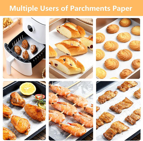 50Pcs 8x8 In Parchment Paper Sheets, White Precut Baking Paper for Cookies, Cooking, Frying, Air Fryer, Grilling Rack,