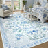 DCX Washable 5x7 Bow Rug, Blue Floral Rug for Girls Bedroom, Cute Soft