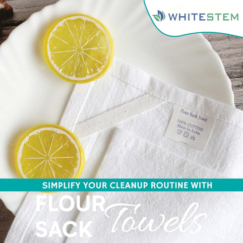 Flour Sack Kitchen Towels |Cotton Blank Towel | Tea Towel Crafting Embroidery | Thick Absorbent Quick Dry | Baking Bread Proofing Linen Cover White, 18"x28" - 6 Pack by WHITESTEM