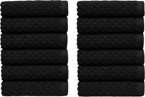 COTTON CRAFT Euro Spa Waffle Wash Cloth - Set of 12 Luxury
