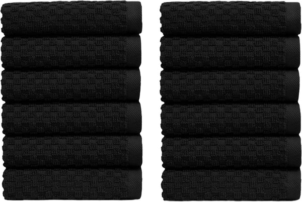 COTTON CRAFT Euro Spa Waffle Wash Cloth - Set of 12 Luxury