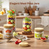 4 Pack 10oz Overnight Oats Containers with Bamboo Lids, Glass Jars with Airtight Lids for Meal Prep, Wide Mouth Mason