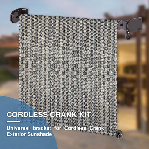 Shade Replacement Parts, Cordless Crank Kit, Roller Shade Mounting Brackets for Coolaroo Exterior Sun Shades, Outdoor