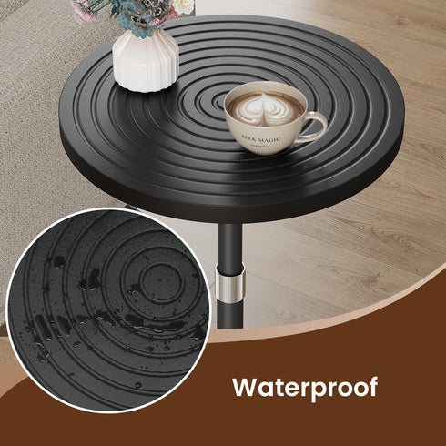 Asgolion Round Side Table, Adjustable-Height Drink Table for Small Spaces, Pedestal Martini Table, Cocktail Tables