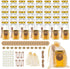 SZUAH 48 Pack 3 oz Mini Honey Jars with Dipper, Glass Hexagon