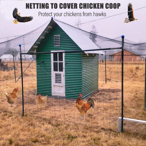 50x50ft 2.4 Bird Netting for Chicken Coop - Poultry Netting Over Chicken Run & Chicken Pen, Heavy Duty Mesh Garden Net