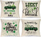 Ueerdand St Patrick's Day Pillow Covers, Set of 4 Shamrock Decorations, Green Clover Buffalo Plaid Cushion Covers