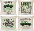 Ueerdand St Patrick's Day Pillow Covers, Set of 4 Shamrock Decorations, Green Clover Buffalo Plaid Cushion Covers