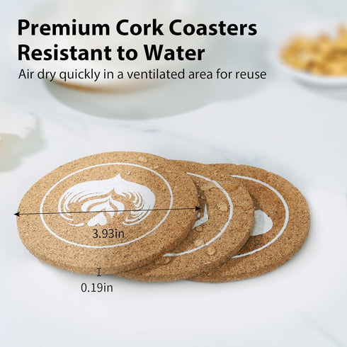 5 7.28" 4" Set 4, Cork Trivet, Pcs Trivets for Hot Dishes & Coasters of Drink CoastersPlant Coasters, Hot Pads