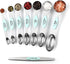 Spring Chef Stainless Steel Magnetic Measuring Spoons Set - 8 Nesting Metal Teaspoon & Tablespoon Kitchen Gadgets in