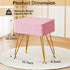 4 Teddy Velvet Stool Chair, Footrest Footstool Ottoman, Small Side Table, with Metal Legs, Step Modern Stool, Anti-Slip