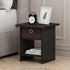 Furinno Dario End Table / Side Table - 1-Pack, Espresso/Brown with Bin Drawer