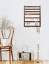 Mymazn Easy Assemble Solid Walnut Wood Earring Wall Holder Hanging Jewelry Organizer Necklace Holder Earring Hanger