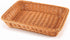 ZOENHOU 3 Packs Poly Wicker Bread Basket – Handmade Woven Empty Gift Basket for Home, Restaurant, and Hotel – Brown