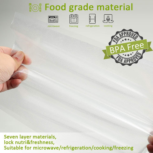 Vacuum Sealer Bags, Heavy Duty Commercial Grade, Precut 150 Gallon 11x16, Quart 8x12, Pint 6x10, Smell-Proof, Puncture