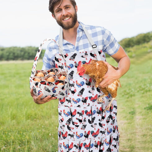 2 15 7 Cutecrop Pcs Egg Collecting Apron with Pocket Gathering Basket with Pouch for Chicken Duck Goose Eggs Easter