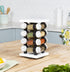 16 5-Year Countertop Orii Jar Rotating White Spice Rack with Spices Included & Spice Refill Program Compact Spice Rack