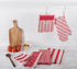 DII Kitchen Cleaning Collection, Heavy Duty Cotton Dish Towel Set, Striped Tomato, 18x28, 3 Piece