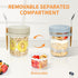 2 Pack 16 oz Xyptorix Overnight Oats Containers with Lids and Spoons, Mason Jars with Removable Separate Compartments