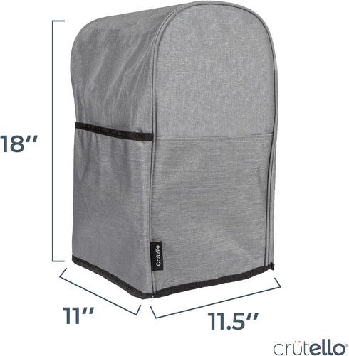 Crutello Food Processor Cover with Storage Pockets for Large 11-14 Cup Processors, Fits Various Brands