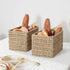 JS HOME Set of 3 Seagrass Wicker Baskets, Large and Small Organizing Baskets with Built-in Handles, Shelf Organizer