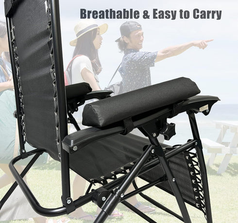 Arm Rest Pads for Zero Gravity Chair, Zero Gravity Chair Cushion with Long Adhesive Strips, Comfort Folding Antigravity