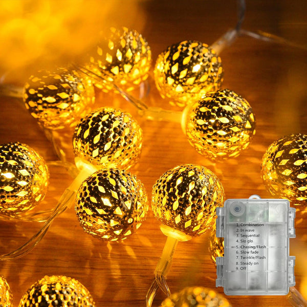 Globe String Lights,CMYK 30 LED Fairy String Lights Battery Operated for Indoor,Party,Patio,Wedding,Bedroom,Christmas