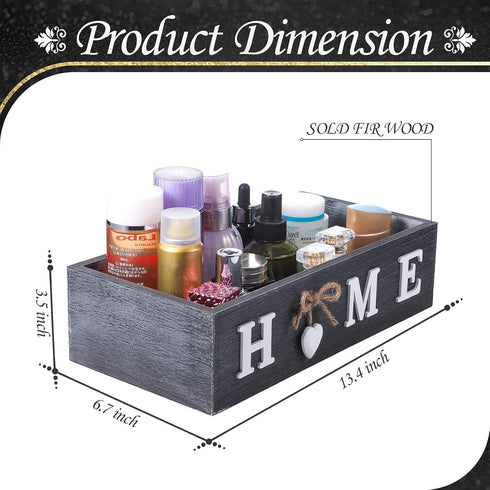Bathroom Decor Box, Toilet Paper Storage Box with Home Sign, Rustic Paper Holder for Farmhouse