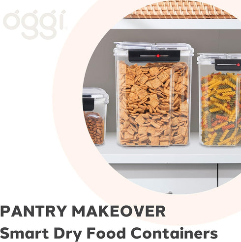 OGGI Easi Grip 57oz Moisture Proof Storage Container, BPA-Free Canister with Flip Open Pouring Lid & Date Reminder