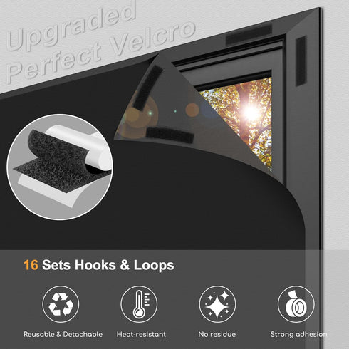 Blackout Curtains for Bedroom, 79" x 57" Portable Blackout Blinds for Any Windows, 100% Blackout Shades for Travel