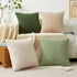 Pack 4 16x16 Inch, Kevin Textile Spring Throw Pillow Covers of Super Soft Boho Corduroy Decor Pillow Cases Mix
